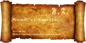 Mocsári Kamilla névjegykártya